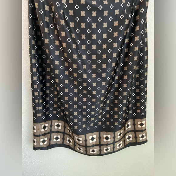 NWOT Banana Republic Black Tan Print Strapless Silk-Like Cocktail Dress Size 10 - Picture 4 of 16